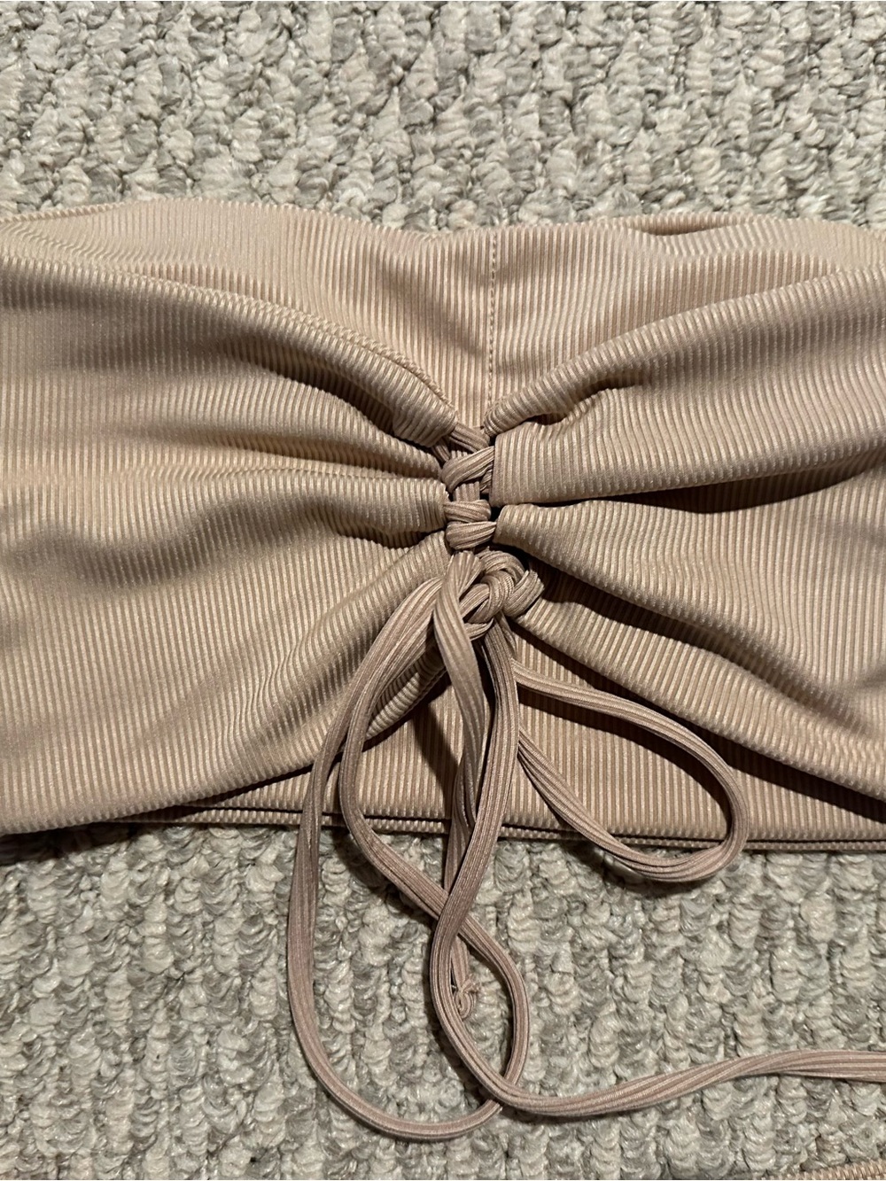 Ribbed Bandeau Bikini Set in Nude/Taupe - Picture 3 of 4